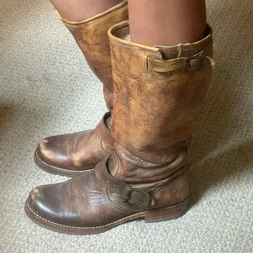 Hand-dyed leather Frye boots